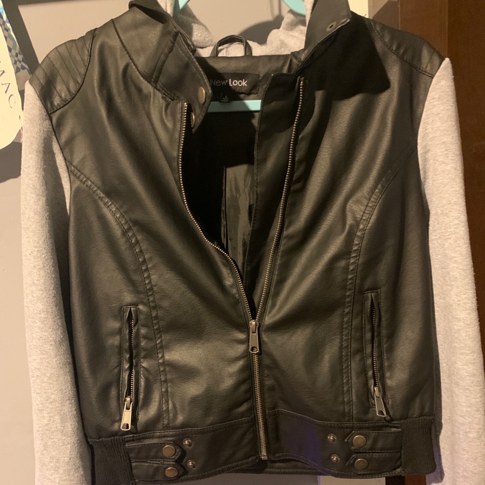 New Look leather/hoodie